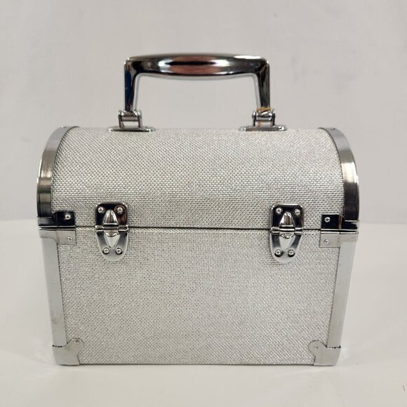 International Silver Co Metallic Vinyl Travel Case Metal Trim Hardshell w/ Box - Picture 4 of 15
